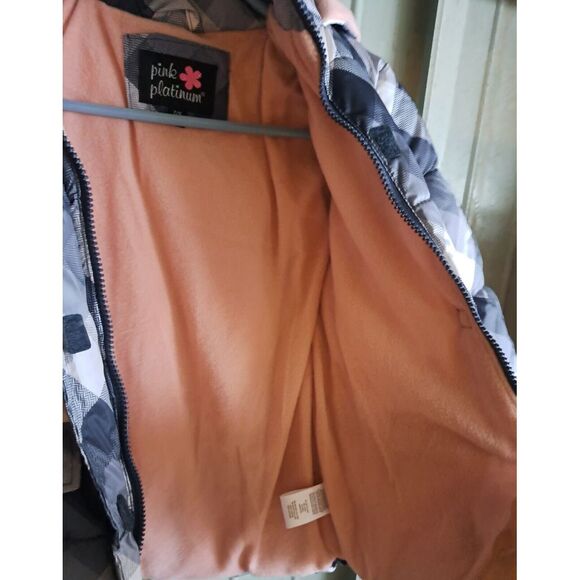 Pink Platinum Girls Winter Jacket Puffer Hood Fleece Size 7/8 Nwt - Picture 8 of 8